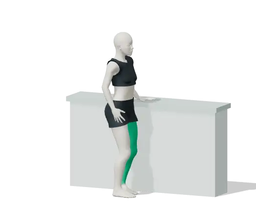 Animation of 10-second one-leg stand