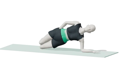 Side bridge from the knees, step 2: Lift your hips so your body is straight