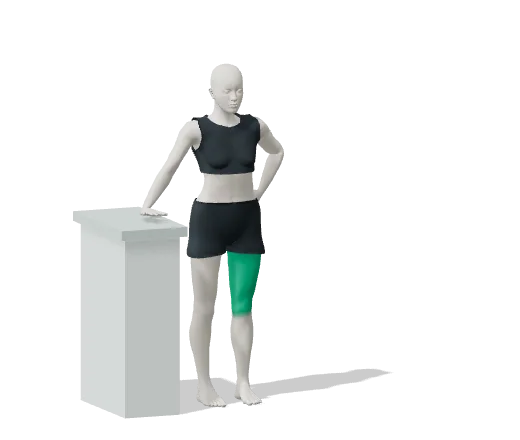 Side leg raise, step 1: Stand side-on to a counter and hold on