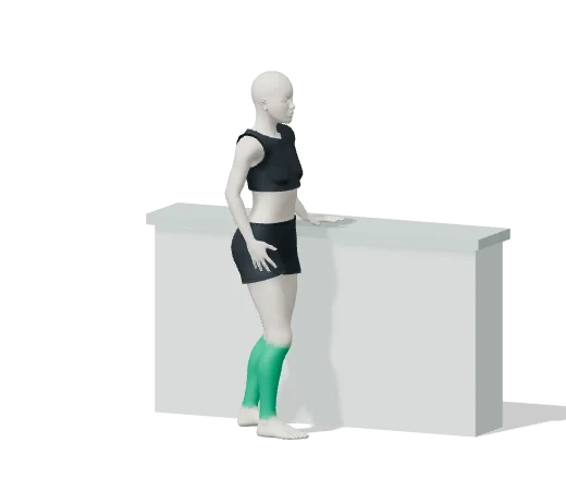 Heel-to-toe stand, step 2: One foot directly in front of the other