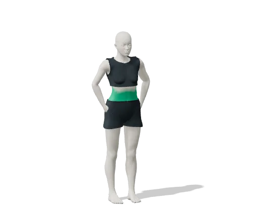 Trunk turns, step 1: Hands on hips, hips facing forward